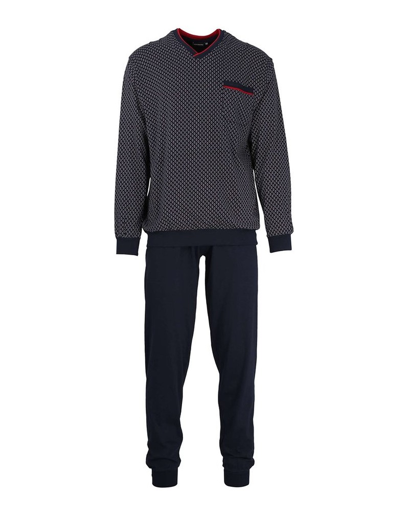 GÖTZBURG-Herren-Pyjama-bordeaux