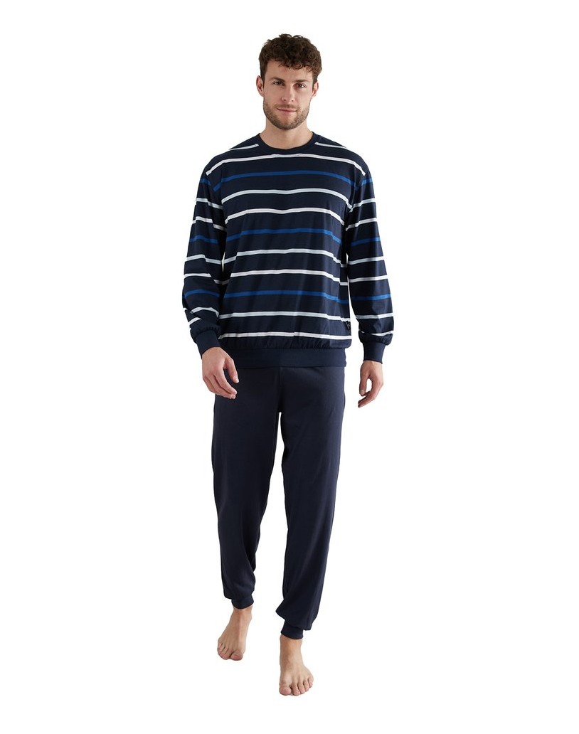 GÖTZBURG-Herren-Pyjama-blau