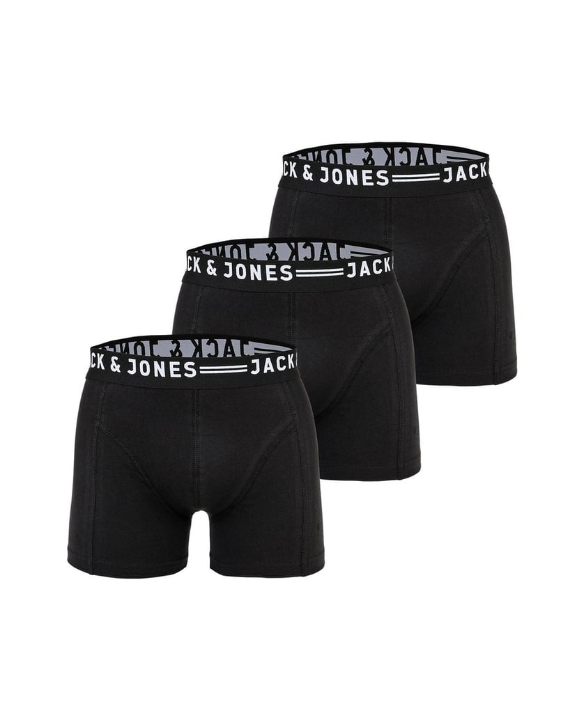 Jack-&-Jones-Herren-Boxershort-3er-Pack-SENSE-TRUNKS-3-PACK-schwarz