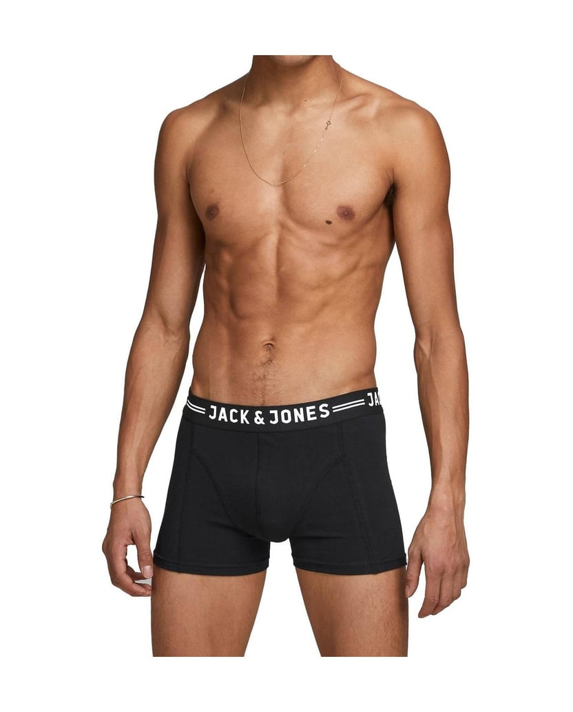 Jack-&-Jones-Herren-Boxershort-3er-Pack-SENSE-TRUNKS-3-PACK-schwarz