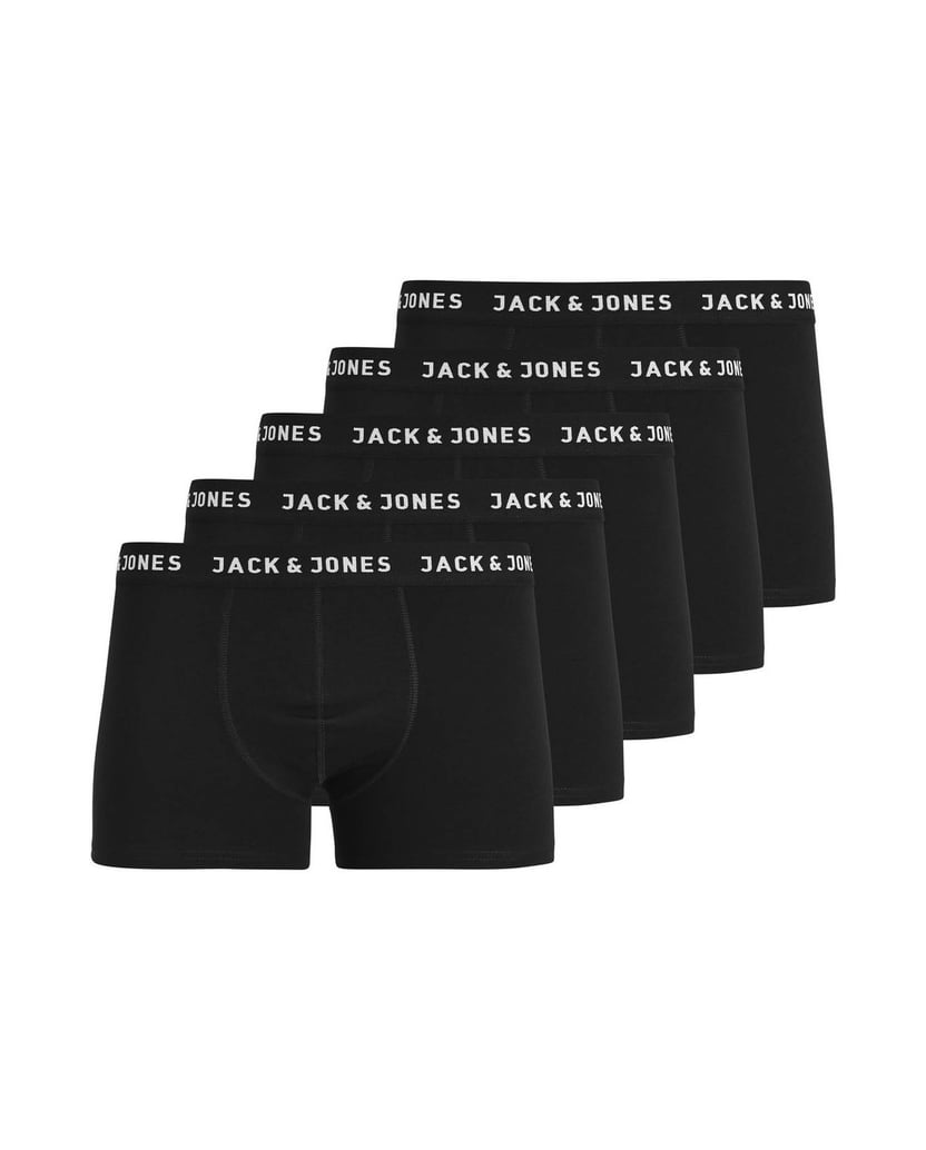 Jack-&-Jones-Herren-Boxershort-5er-Pack-JACHUEY-TRUNKS-5-PACK-schwarz