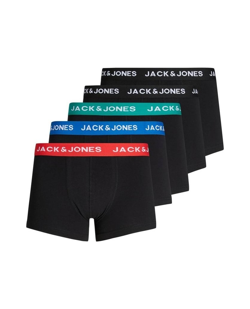Jack-&-Jones-Herren-Boxershort-5er-Pack-JACHUEY-TRUNKS-5-PACK-schwarz