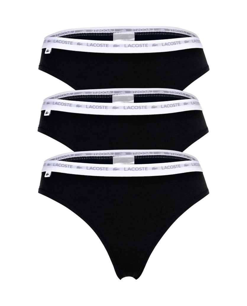 LACOSTE-Damen-String-3er-Pack-schwarz