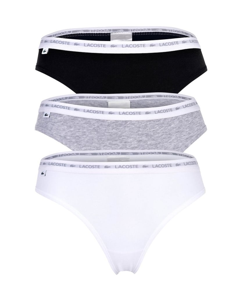 LACOSTE-Damen-String-3er-Pack-schwarz