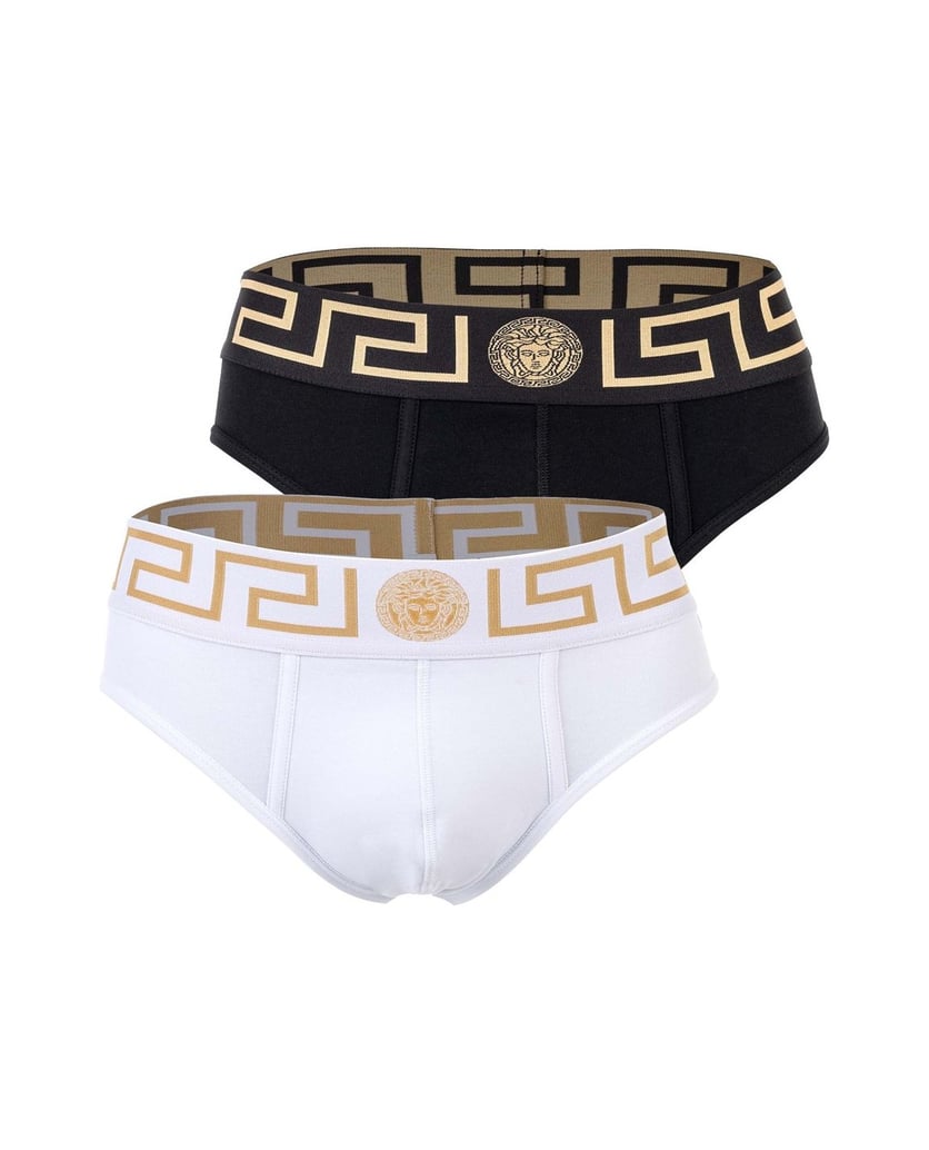 VERSACE-Herren-Slip-2er-Pack-BI-PACK-SLIP-JERSEY-TOPEKA-BI-STRETCH-COTTON-ORGANIC-NEW-LOGO-weiss