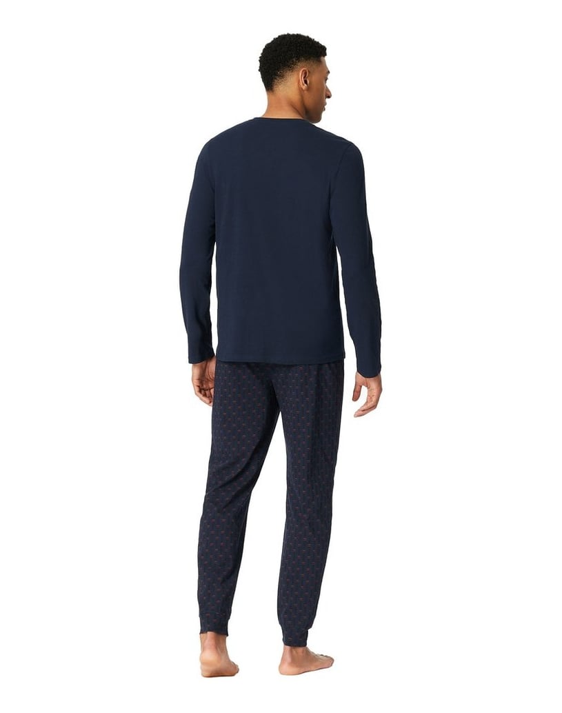 SCHIESSER-Herren-Pyjama-Casual-Essentials-blau