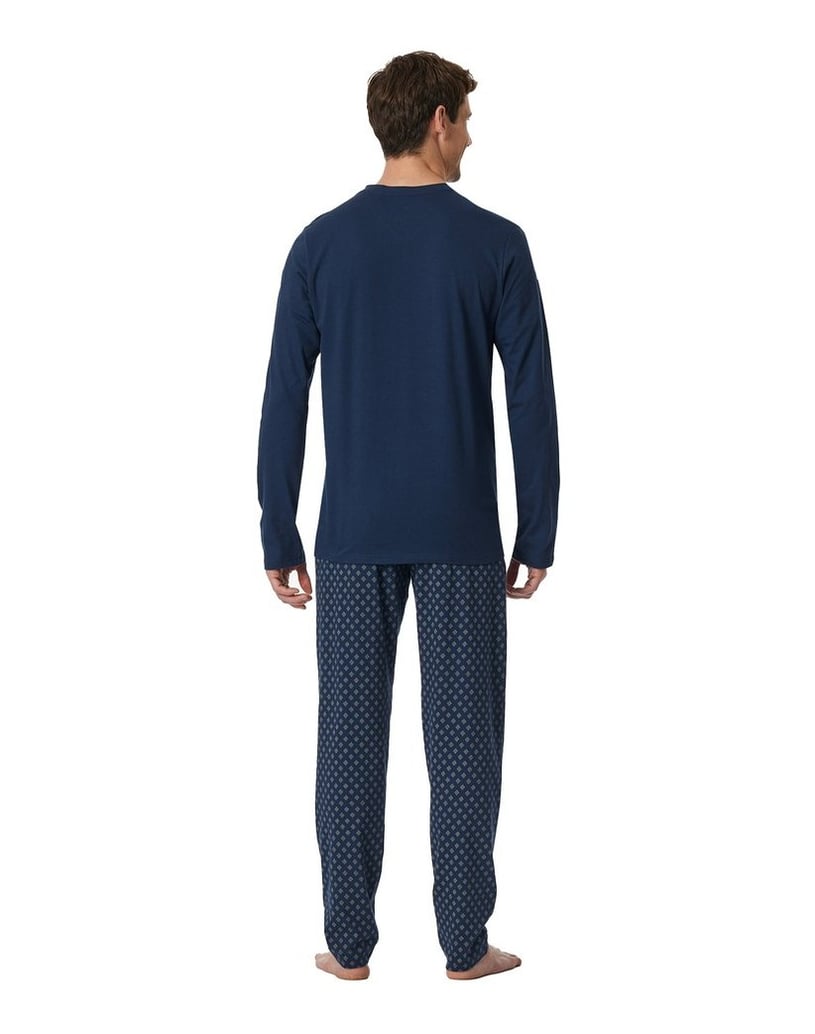 SCHIESSER-Herren-Pyjama-Casual-Essentials-dunkelblau
