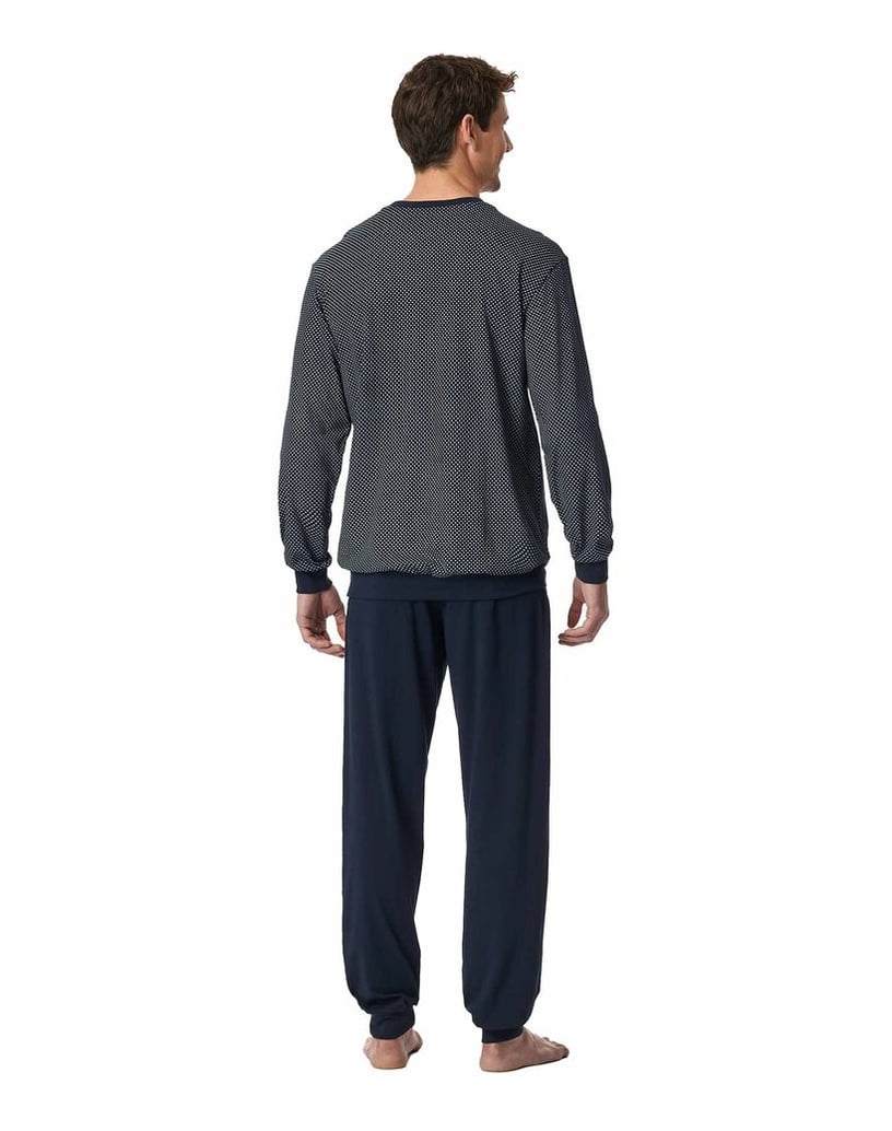 SCHIESSER-Herren-Pyjama-Comfort-Essentials-blau-