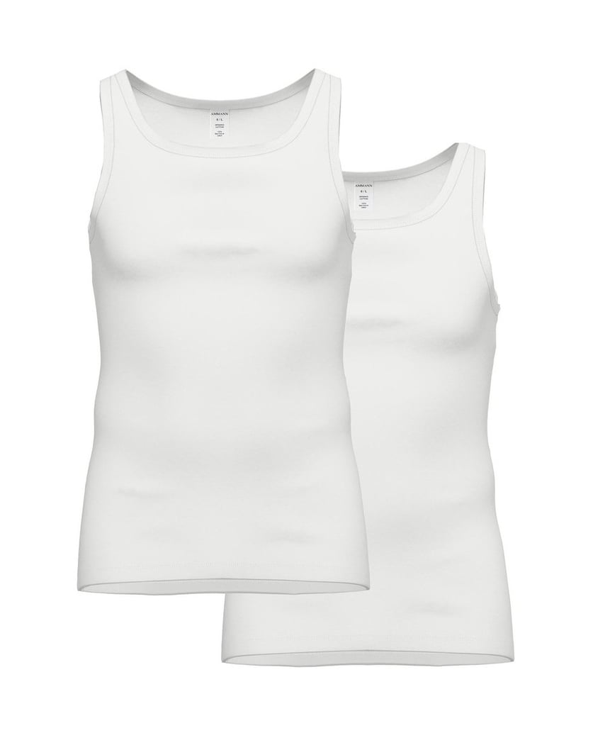 AMMANN-Herren-Unterhemd-2er-Pack-Feinripp-Unterhemden-2er-Pack-weiss