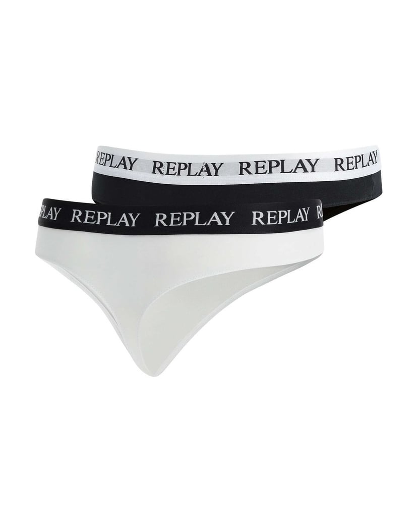 REPLAY-Damen-String-2er-Pack-REPLAY-LADY-STRING--Style-1-T/C-2pcs--waterfall-pack-schwarz