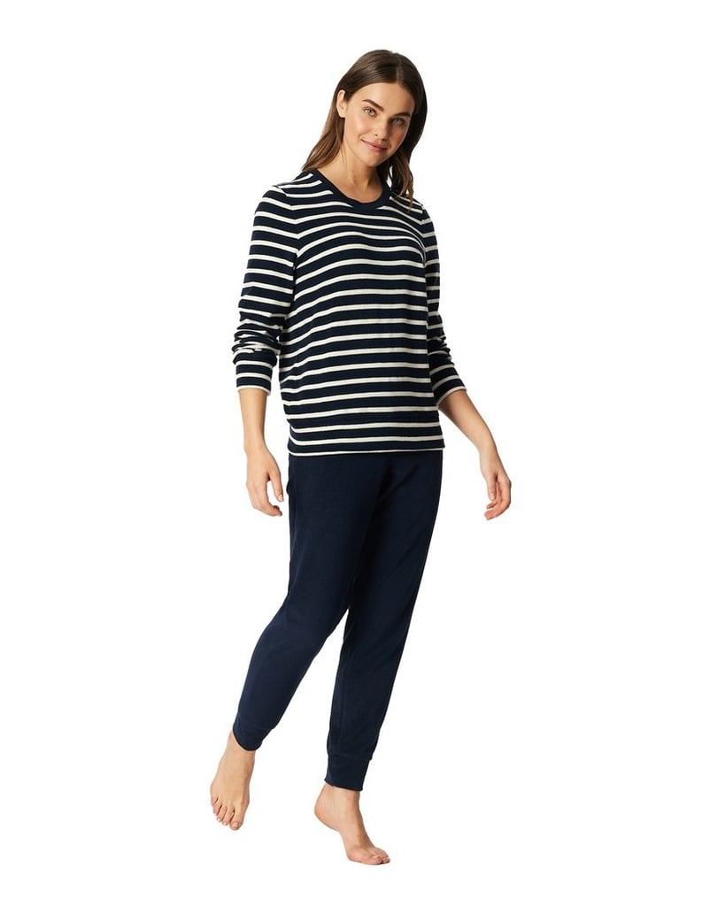 SCHIESSER-Damen-Pyjama-blau