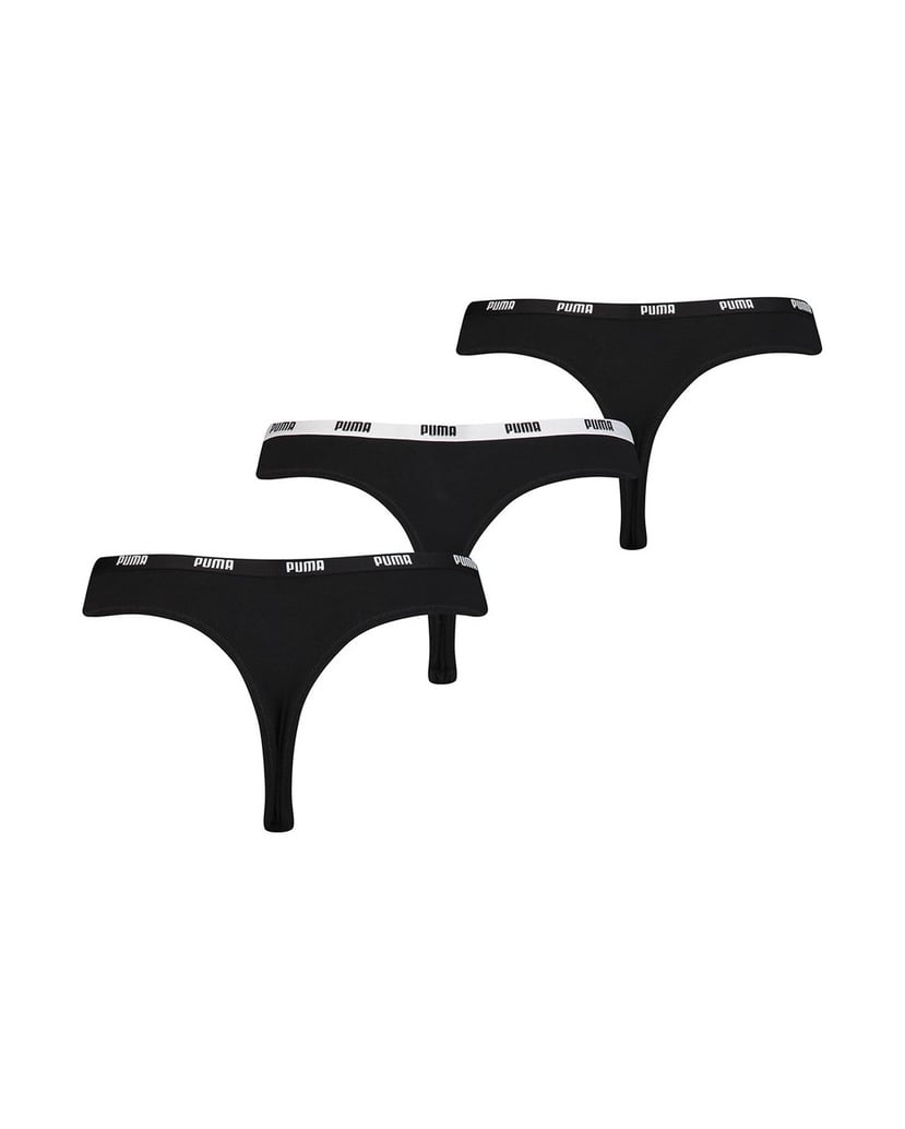Puma-Damen-String-3er-Pack-schwarz