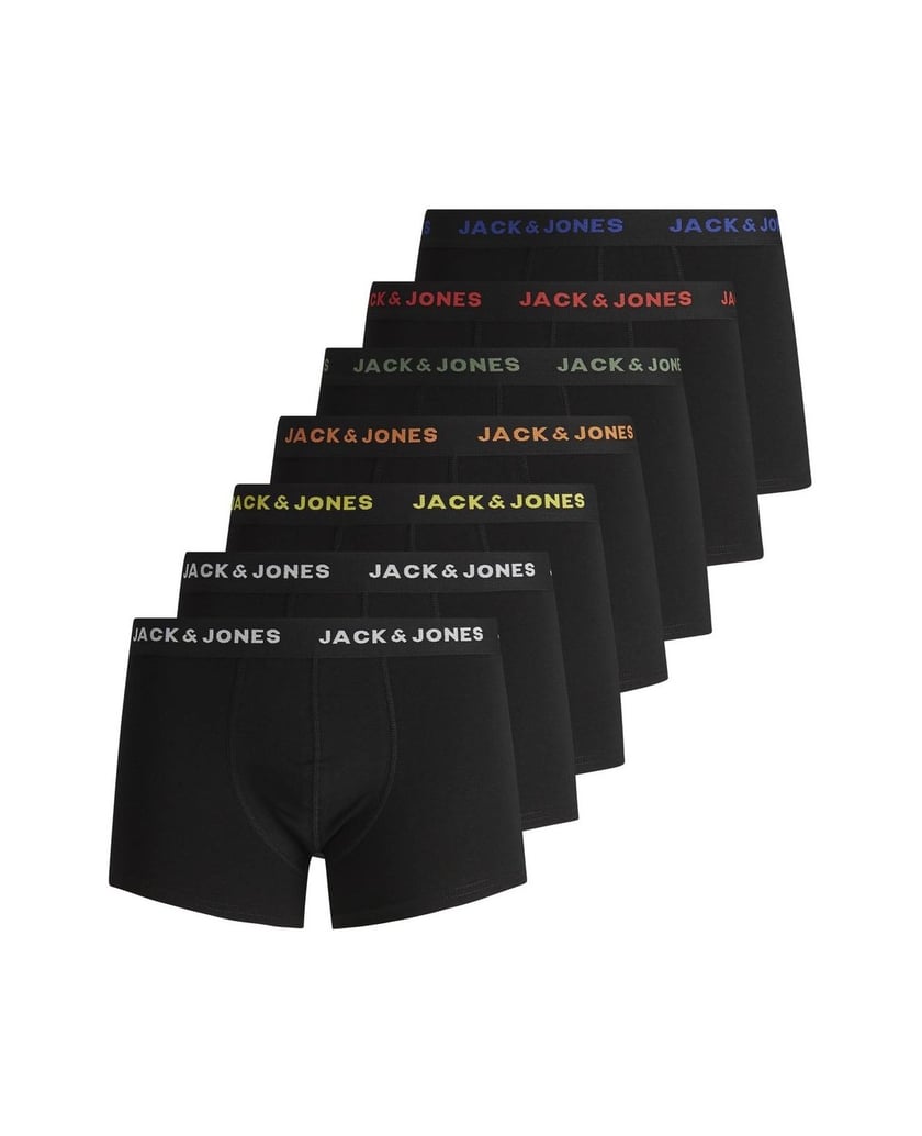 Jack-&-Jones-Herren-Boxershort-7er-Pack-JACBASIC-TRUNKS-7-PACK-schwarz