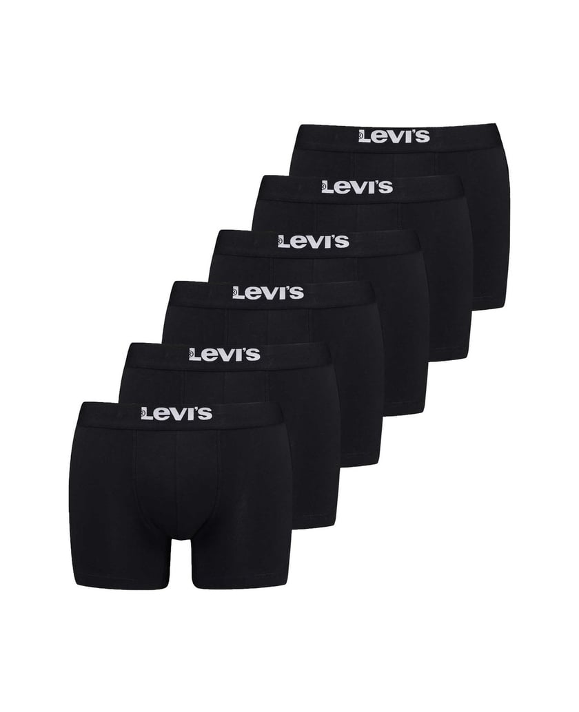 Levis-Herren-Boxershort-6er-Pack-SOLID-BASIC-BOXER-BRIEF-ORG-CO-6P-ECOM-schwarz