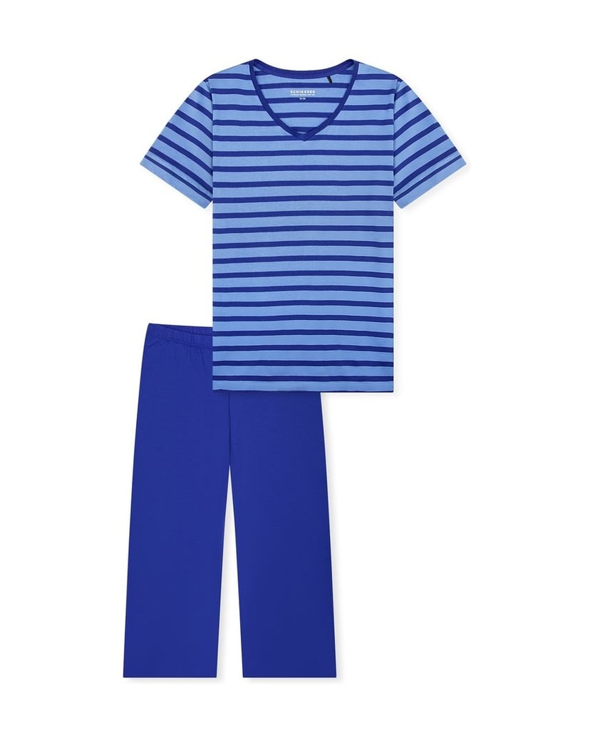 SCHIESSER-Damen-Pyjama-blau