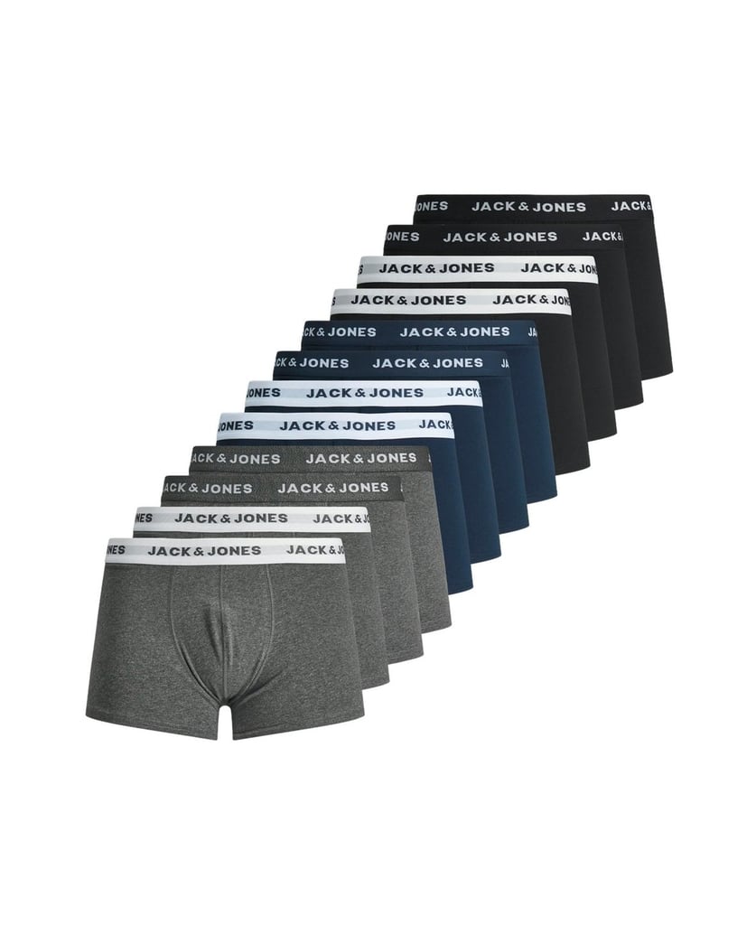 Jack-&-Jones-Herren-Boxershort-12er-Pack-JACSHADE-SOLID-TRUNKS-12P-mehrfarbig-