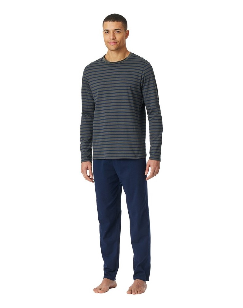 SCHIESSER-Herren-Pyjama-Casual-Essentials-grau