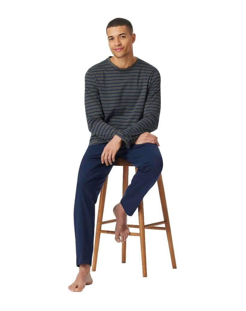 SCHIESSER-Herren-Pyjama-Casual-Essentials-grau