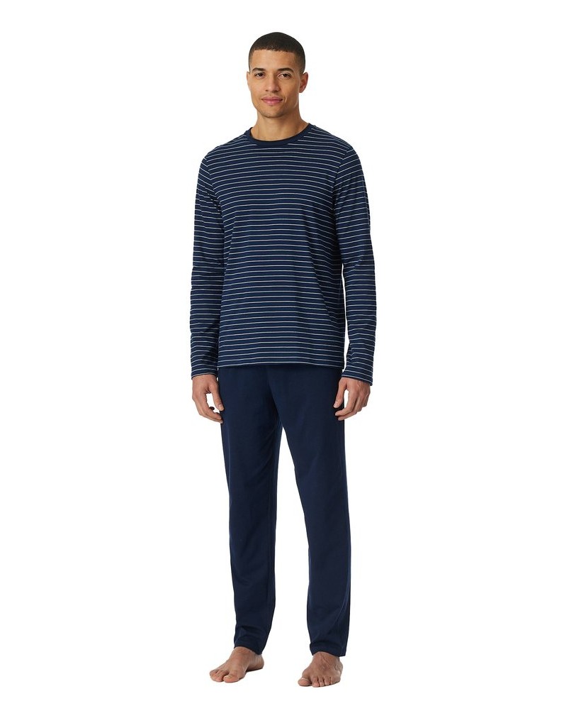 SCHIESSER-Herren-Pyjama-Casual-Essentials-grau