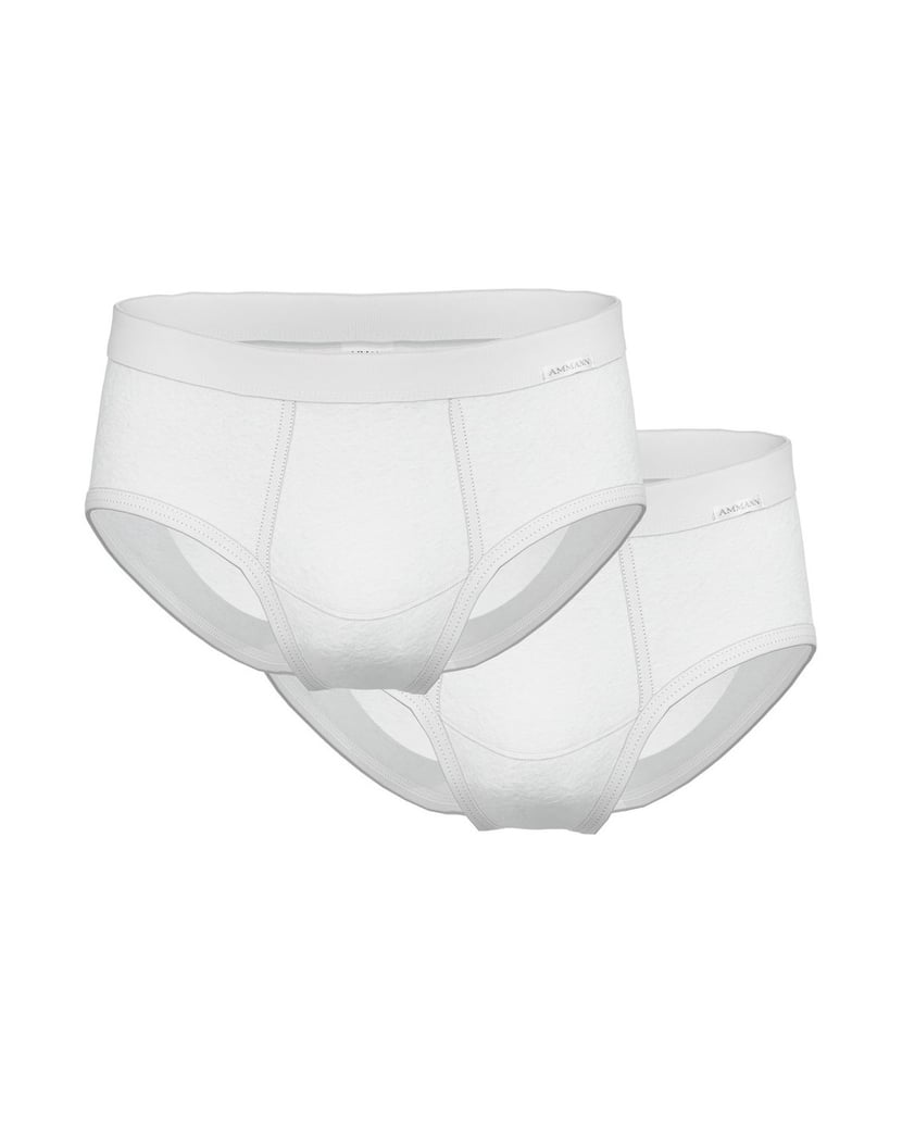 AMMANN-Herren-Slip-2er-Pack-Slips-Feinripp-weiss