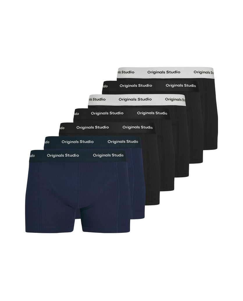 Jack-&-Jones-Herren-Boxershort-7er-Pack-JACVESTERBRO-SOLID-TRUNKS-7-PACK-blau-