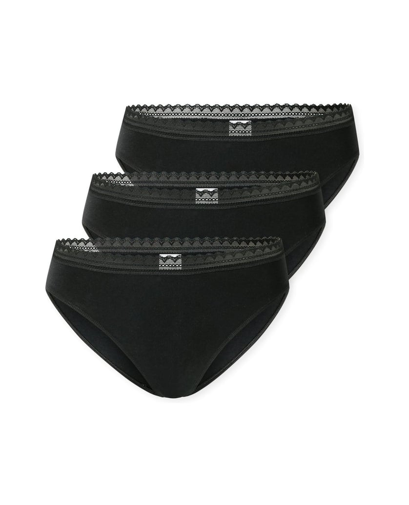 SCHIESSER-Damen-Slip-3er-Pack-schwarz