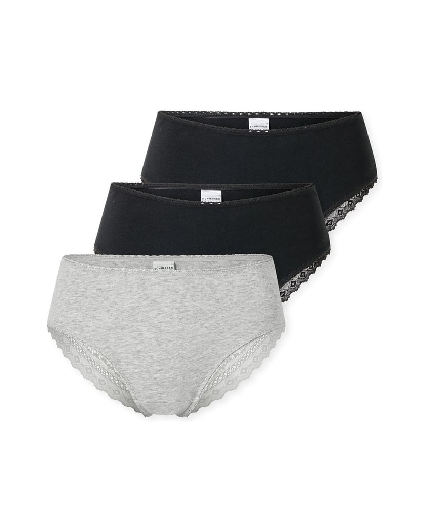 SCHIESSER-Damen-Slip-3er-Pack-schwarz