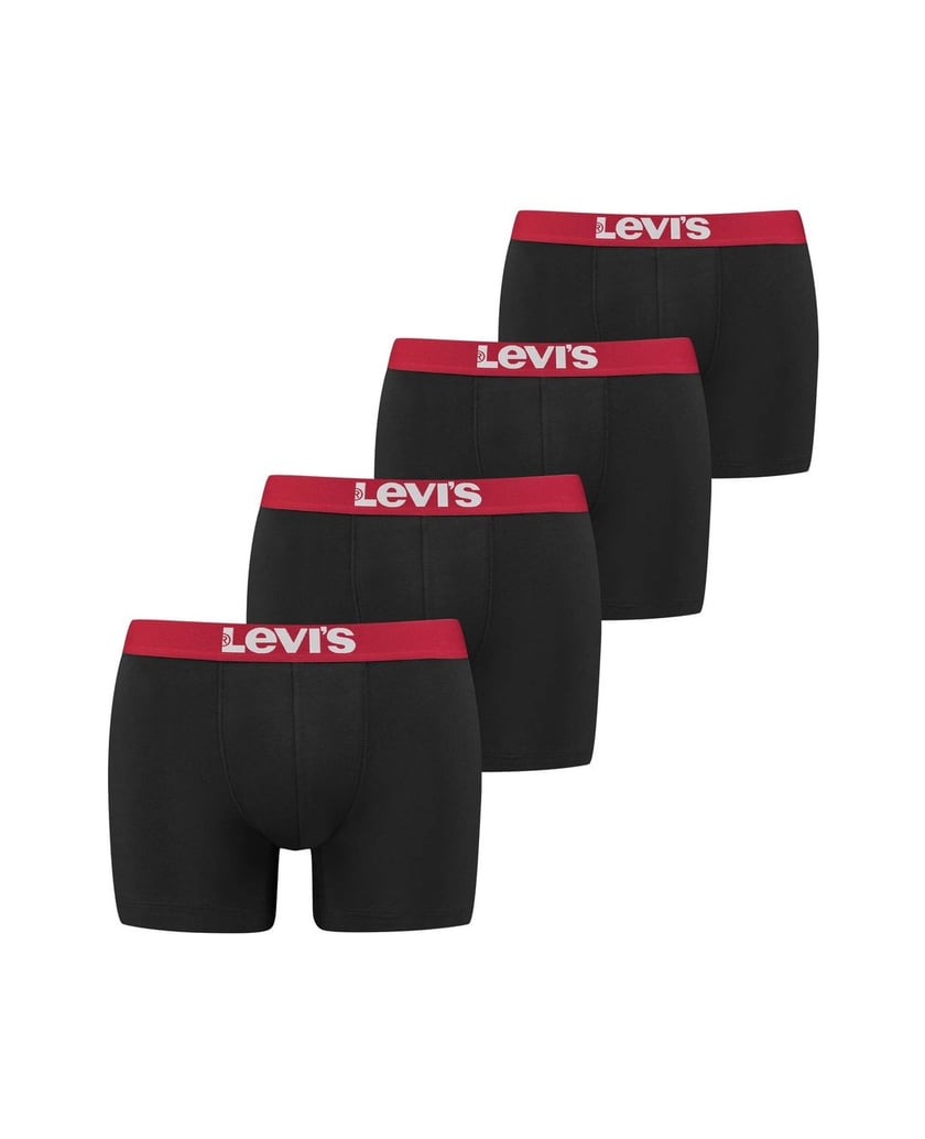 Levis-Herren-Boxershort-4er-Pack-SOLID-BASIC-BOXER-BRIEF-ORG-CO-4P-ECOM-schwarz