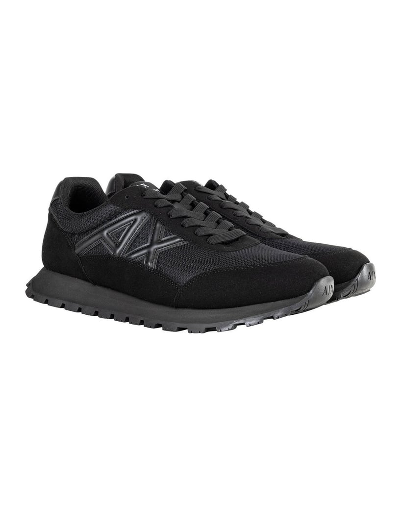 Armani-Exchange-Herren-Sneaker-SNEAKER-DROP-MICROSUEDE+MESH+CALF-PU-schwarz