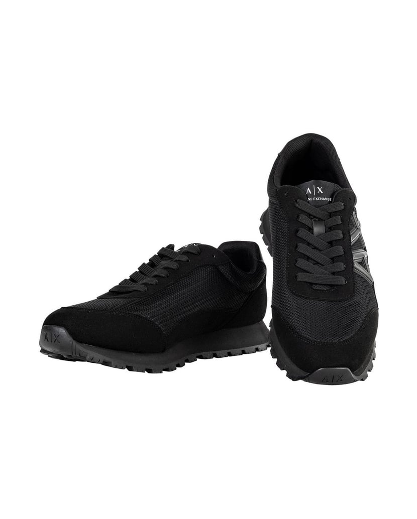 Armani-Exchange-Herren-Sneaker-SNEAKER-DROP-MICROSUEDE+MESH+CALF-PU-schwarz