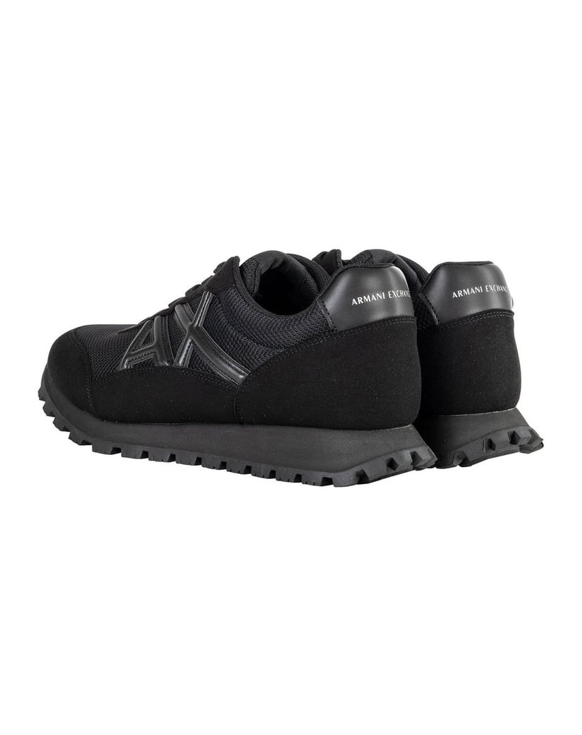 Armani-Exchange-Herren-Sneaker-SNEAKER-DROP-MICROSUEDE+MESH+CALF-PU-schwarz