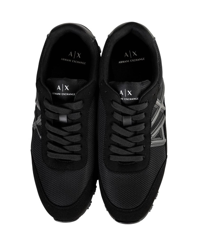 Armani-Exchange-Herren-Sneaker-SNEAKER-DROP-MICROSUEDE+MESH+CALF-PU-schwarz
