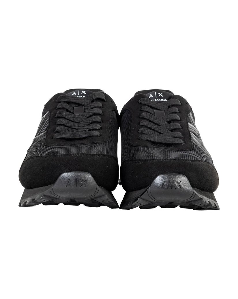 Armani-Exchange-Herren-Sneaker-SNEAKER-DROP-MICROSUEDE+MESH+CALF-PU-schwarz