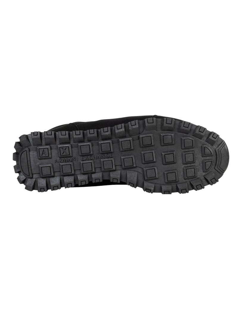 Armani-Exchange-Herren-Sneaker-SNEAKER-DROP-MICROSUEDE+MESH+CALF-PU-schwarz