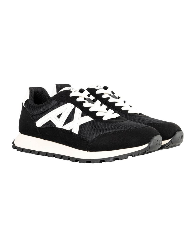 Armani-Exchange-Herren-Sneaker-SNEAKER-DROP-MICROSUEDE+MESH+CALF-PU-schwarz