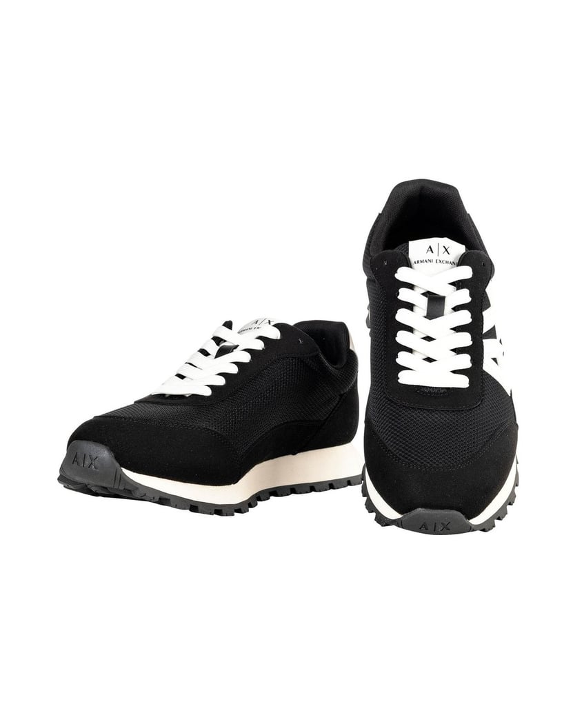 Armani-Exchange-Herren-Sneaker-SNEAKER-DROP-MICROSUEDE+MESH+CALF-PU-schwarz