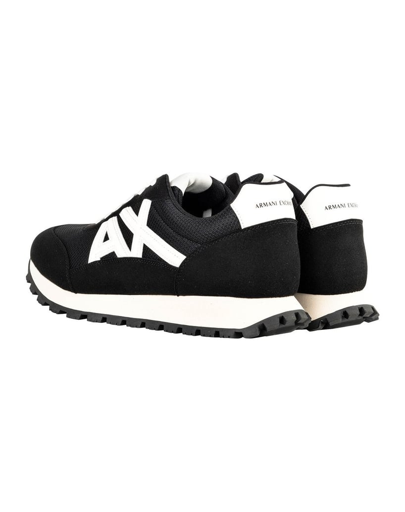 Armani-Exchange-Herren-Sneaker-SNEAKER-DROP-MICROSUEDE+MESH+CALF-PU-schwarz