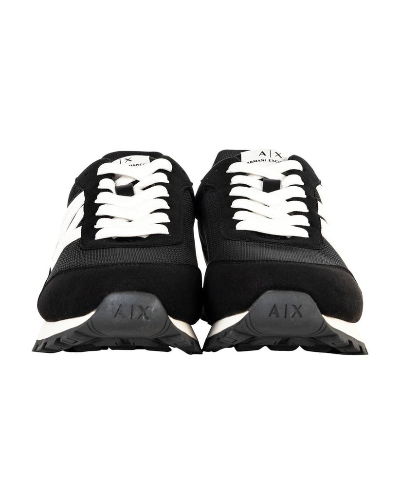 Armani-Exchange-Herren-Sneaker-SNEAKER-DROP-MICROSUEDE+MESH+CALF-PU-schwarz
