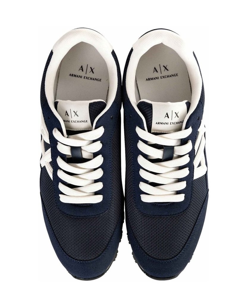 Armani-Exchange-Herren-Sneaker-SNEAKER-DROP-MICROSUEDE+MESH+CALF-PU-schwarz