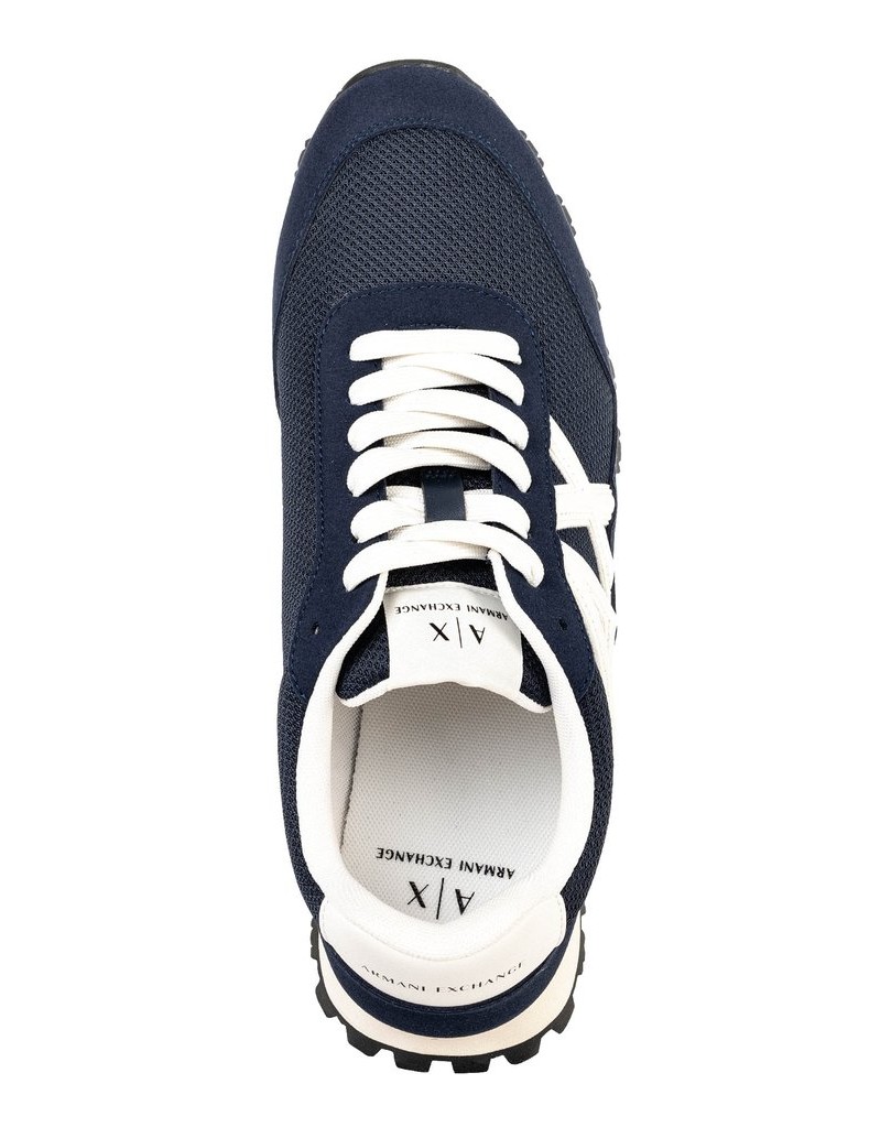 Armani-Exchange-Herren-Sneaker-SNEAKER-DROP-MICROSUEDE+MESH+CALF-PU-schwarz