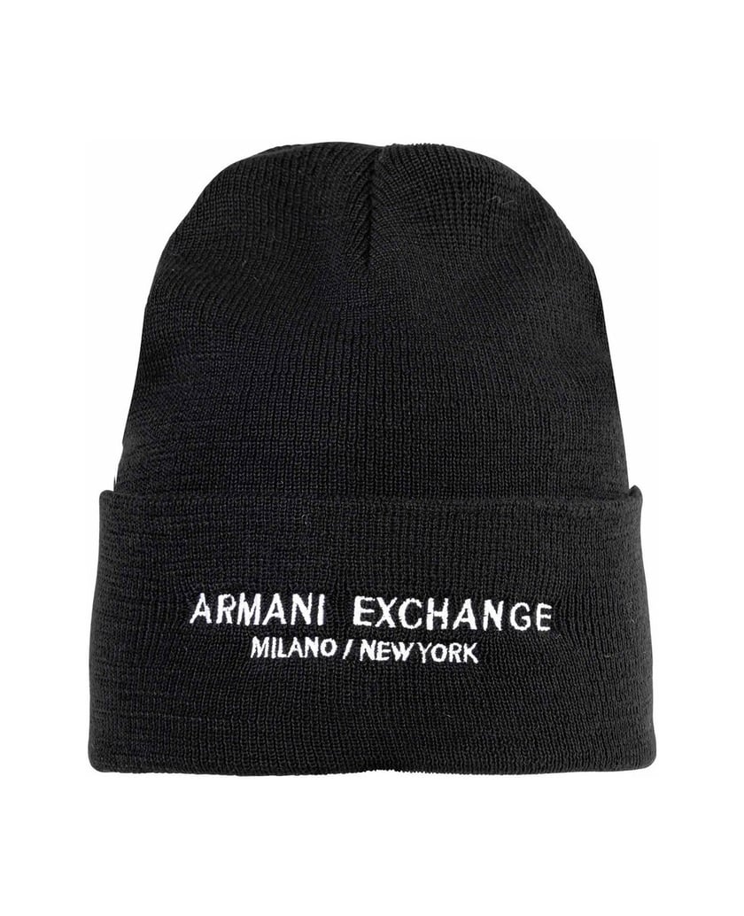 Armani-Exchange-Herren-Mütze-Cappello-Beanie-schwarz