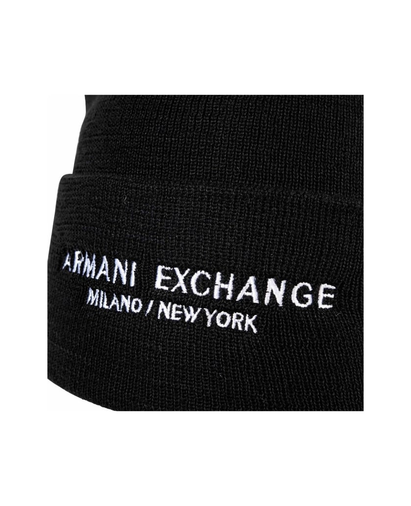 Armani-Exchange-Herren-Mütze-Cappello-Beanie-schwarz