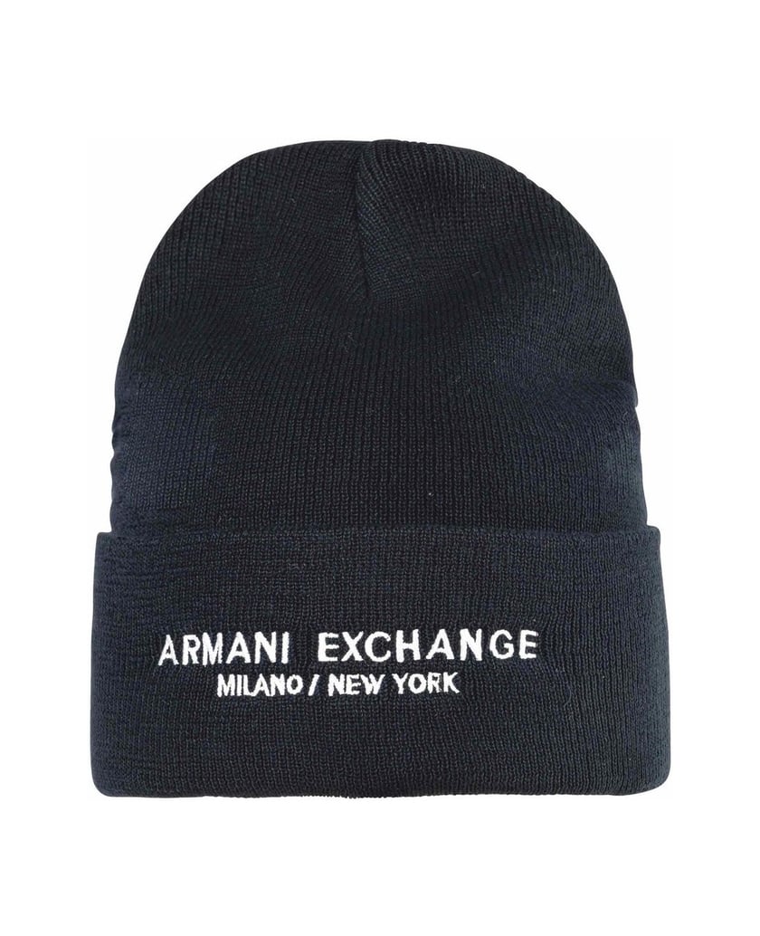 Armani-Exchange-Herren-Mütze-Cappello-Beanie-schwarz