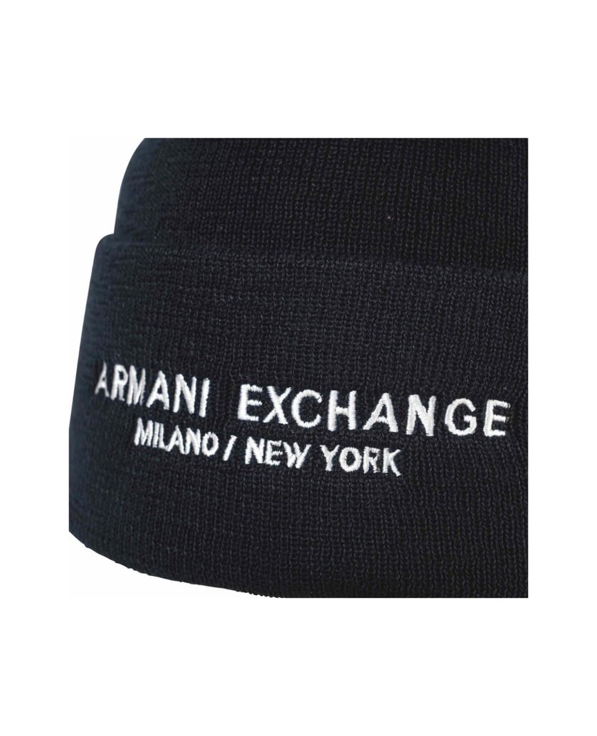 Armani-Exchange-Herren-Mütze-Cappello-Beanie-schwarz