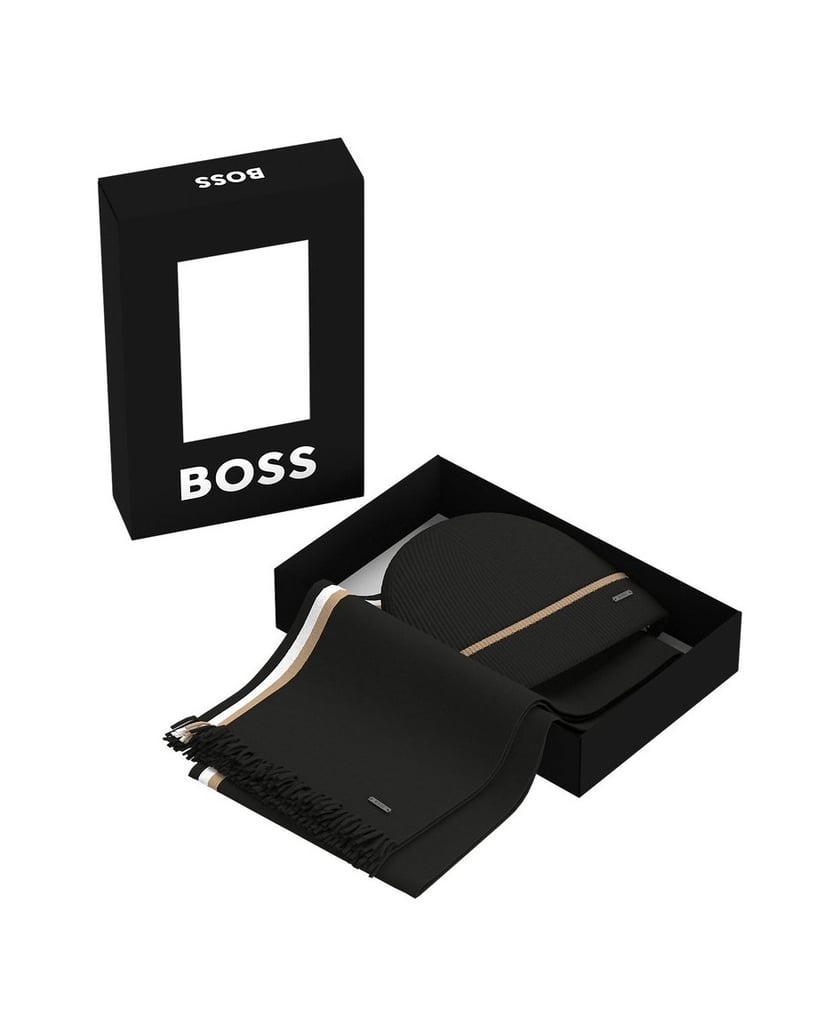 BOSS-Herren-Schal-2er-Pack-Henzo-Set-schwarz