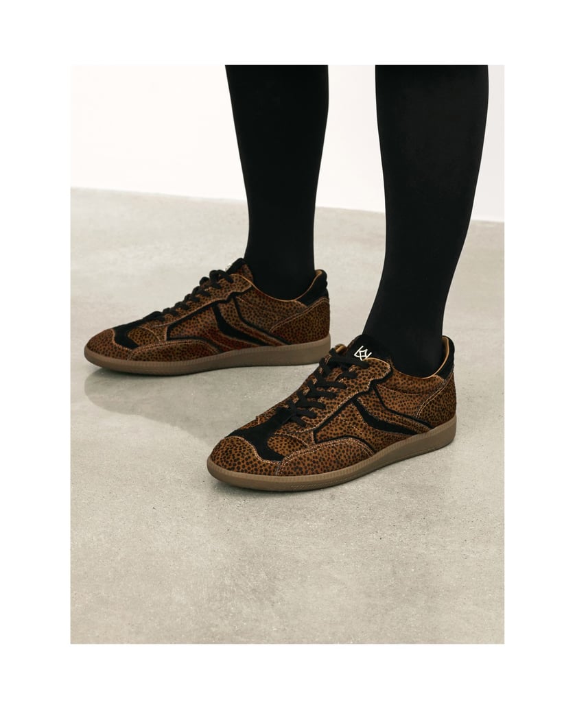 Kazar-Turnschuhe-aus-Leder-mit-Naturhaar-braun