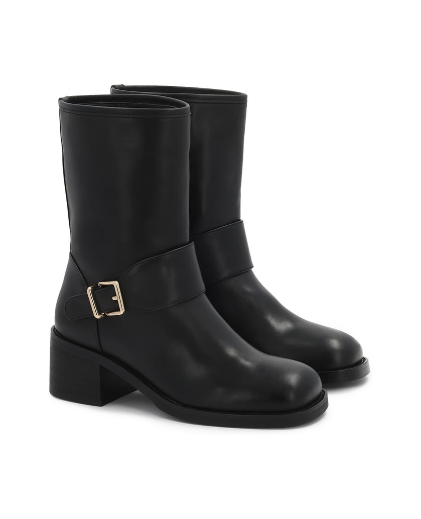 Kazar-Schwarze-Lederstiefel-mit-quadratischer-Spitze-schwarz