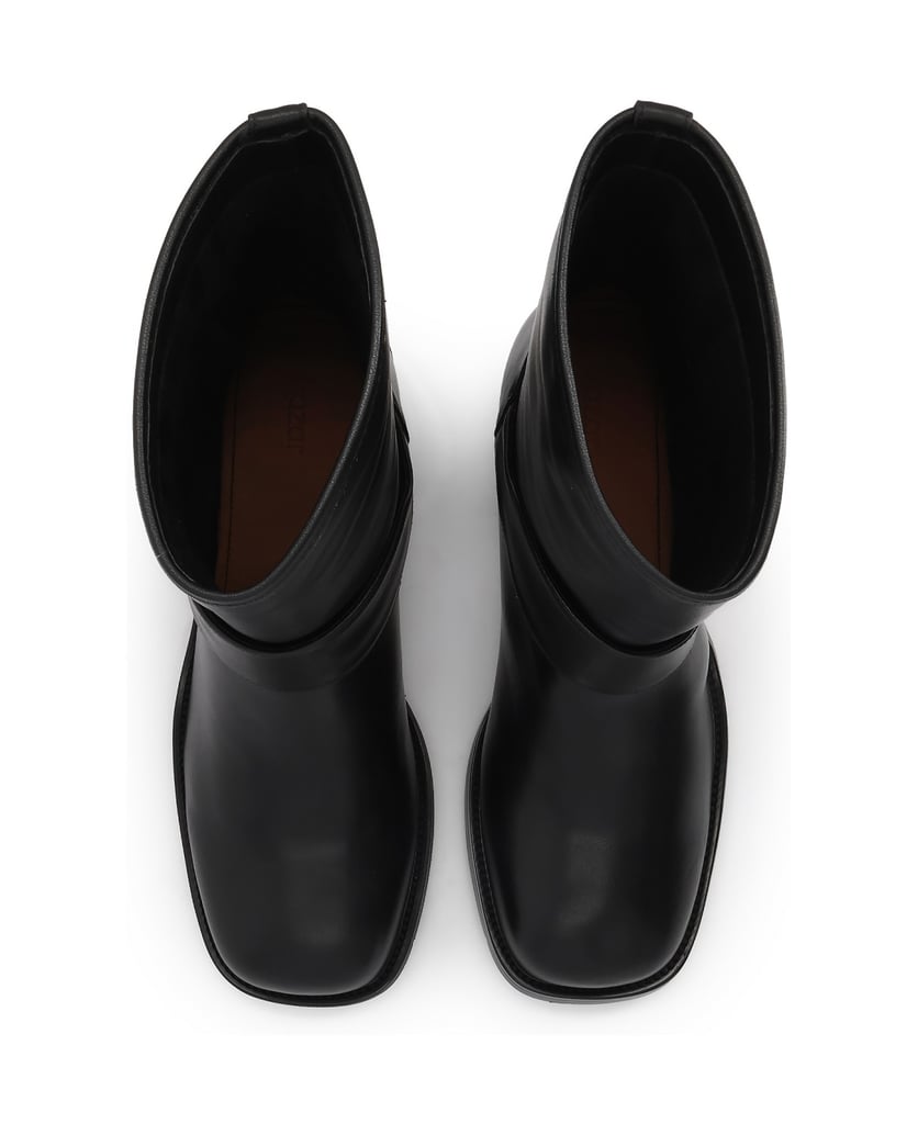 Kazar-Schwarze-Lederstiefel-mit-quadratischer-Spitze-schwarz