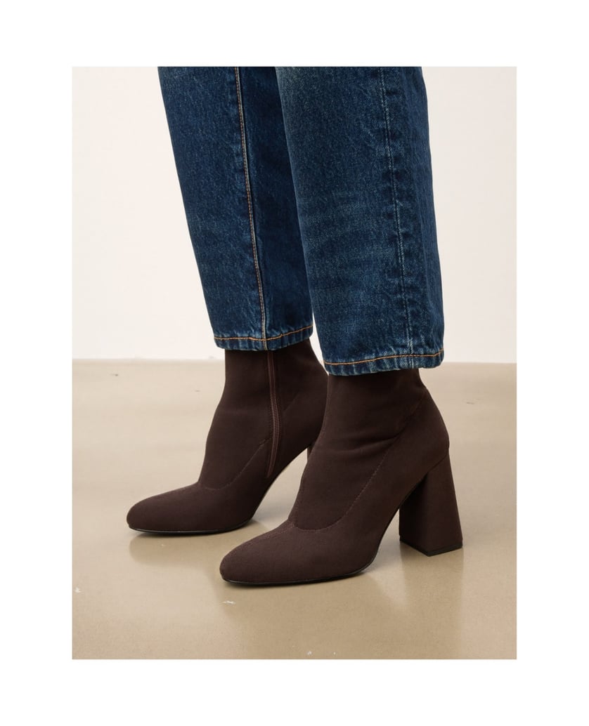 Kazar-Braune-Stiefel-mit-Absatz-aus-Stoff-braun
