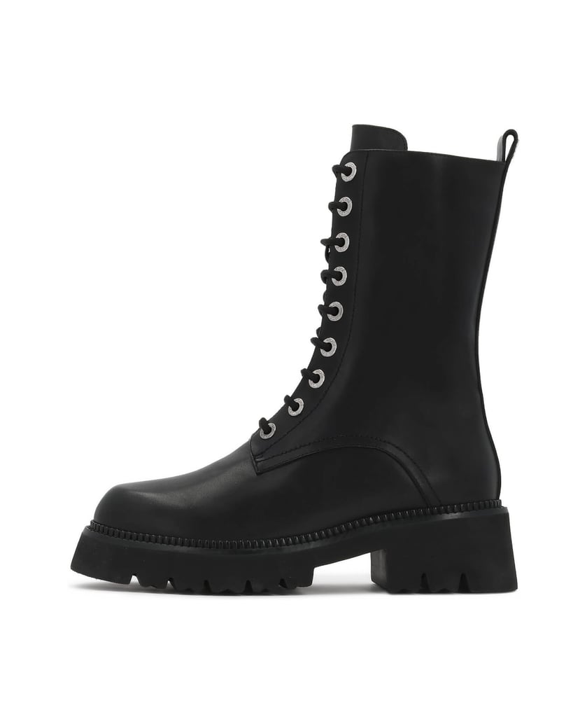 Kazar-Lederstiefel-mit-geschnürtem-Schaft-schwarz